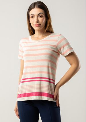 Blusa Pau a Pique Listrada Rosa