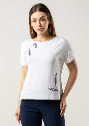Blusa Pau a Pique Básica com Silk Branco